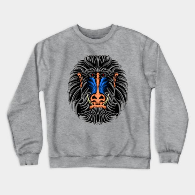 Monkey epic head Crewneck Sweatshirt by Mako Design 